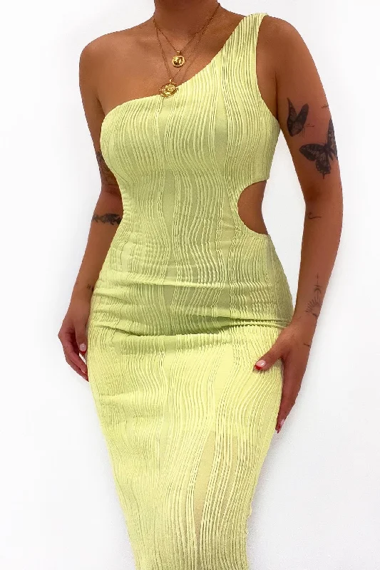 Refresh your closet with chic and comfy styles   Klara Midi Dress - Lime