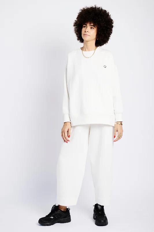 Designer-inspired women’s fashion at affordable prices   Cream Sweat Top with Embroidered Smiley