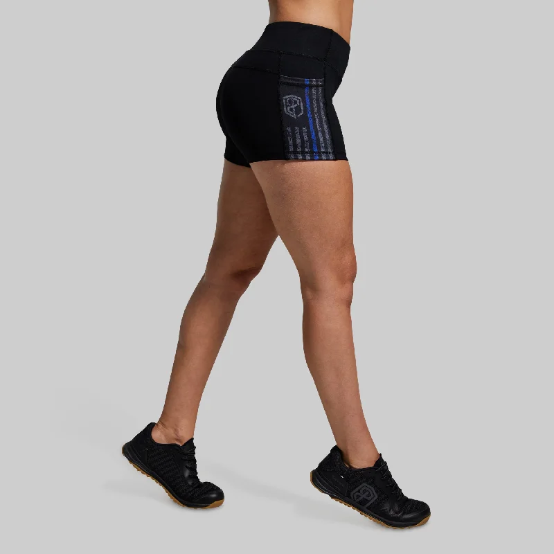 Elevate your style with fashionable women’s clothing   Rise & Grind Booty Short (Thin Blue Line Gunmetal)