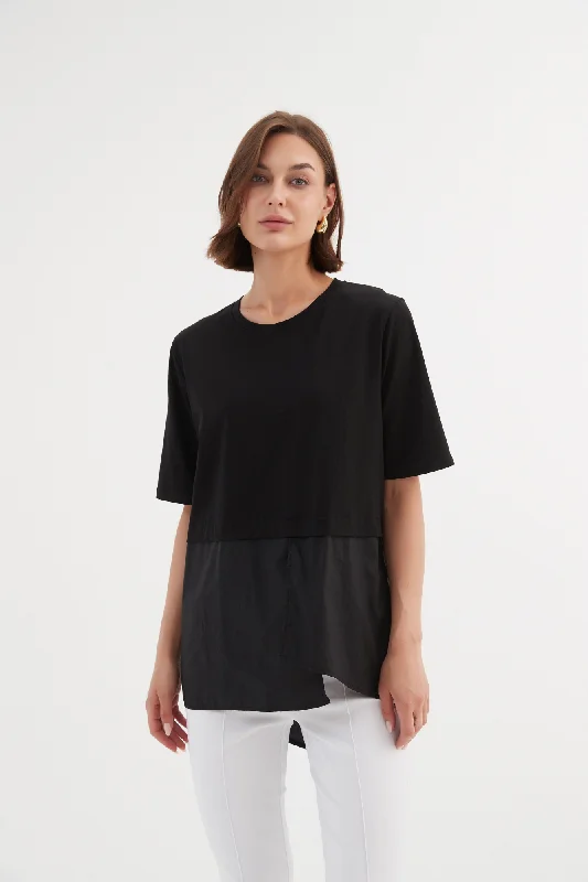 Confidence-boosting clothing for women   Tirelli Split Back Combi Tee Black