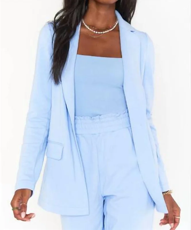 Elegant casual clothing for modern women   Lazy Chic Blazer In Periwinkle