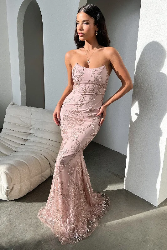 Cozy women’s clothing for the colder months   Ardell Maxi Dress - Pink Glitter