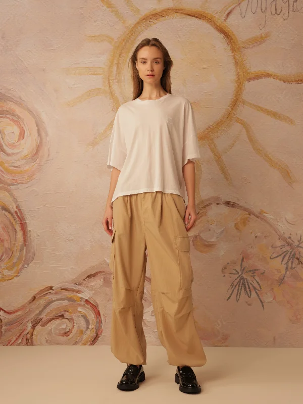 Elastic Waist Wide Leg Pants