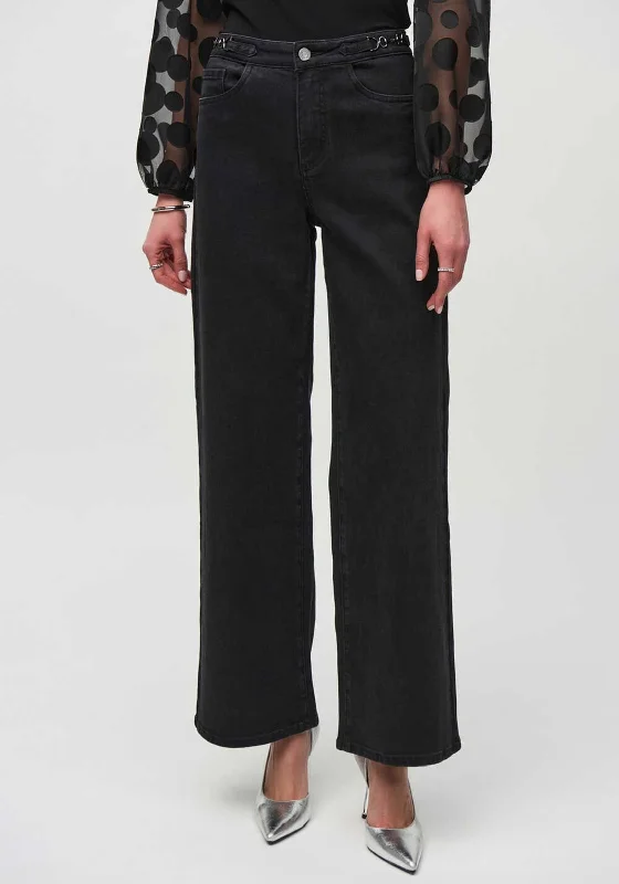 Fashion-forward styles that make a statement   Joseph Ribkoff Wide Leg Jeans, Black