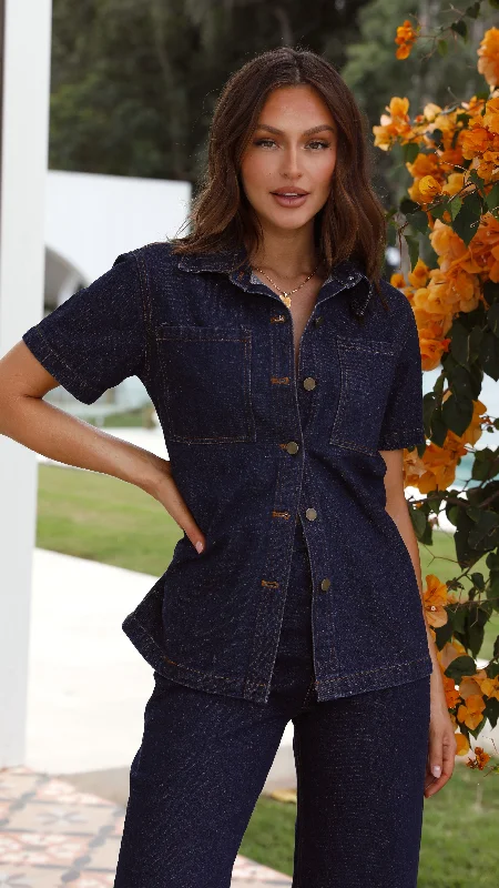 Badru Button Up Shirt - Dark Denim