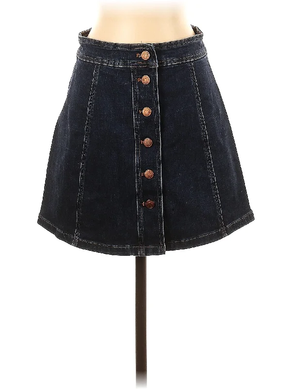 High-Rise Denim Skirt