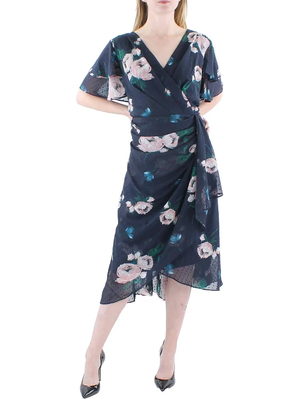 Fashion-forward women’s clothing on a budget   Plus Womens Swiss Dot Chiffon Fit & Flare Dress