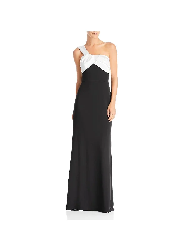 Comfortable yet stylish outfits for women on the go   Womens Colorblock One Shoulder Evening Dress