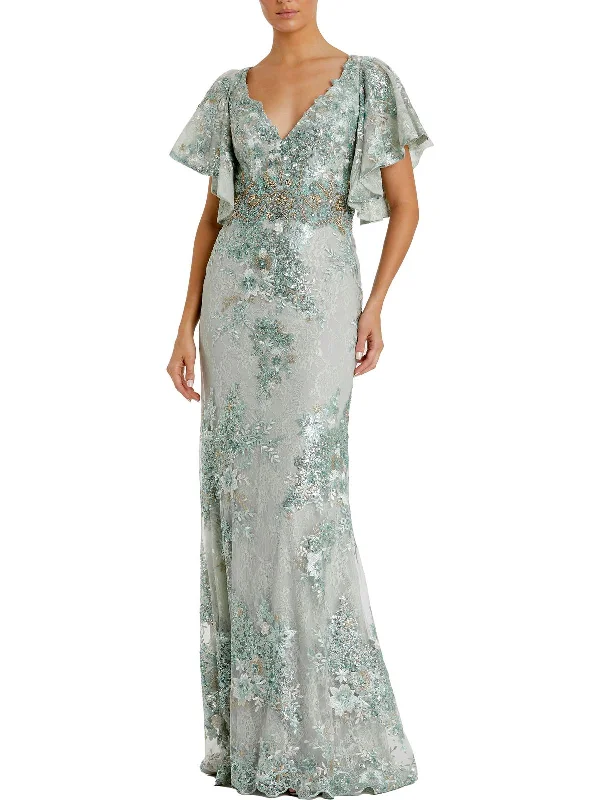 Bold fashion choices for the confident woman   Womens Lace Sequined Evening Dress