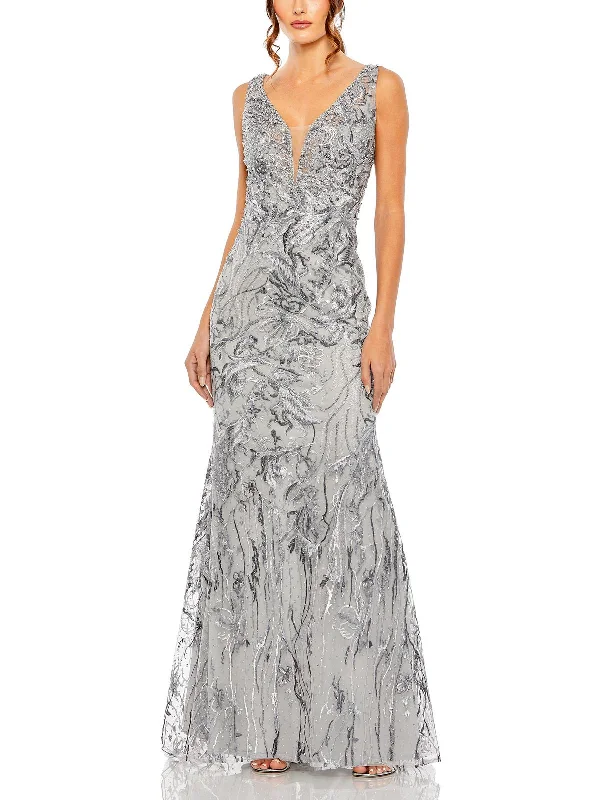 Curated collections of sophisticated women’s wear   Womens Metallic Embellished Evening Dress