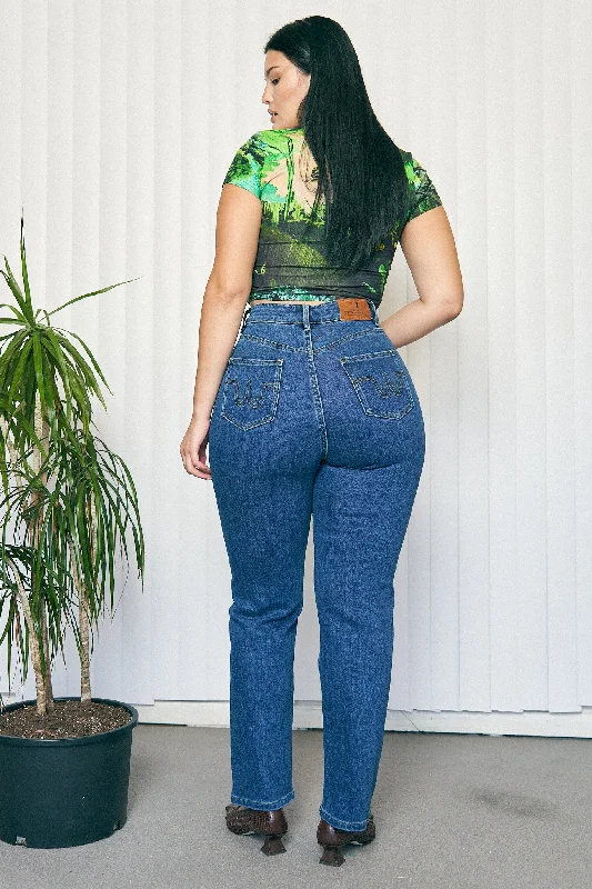 High-fashion styles at affordable prices   Nap Jeans for Big Butts Blue Denim