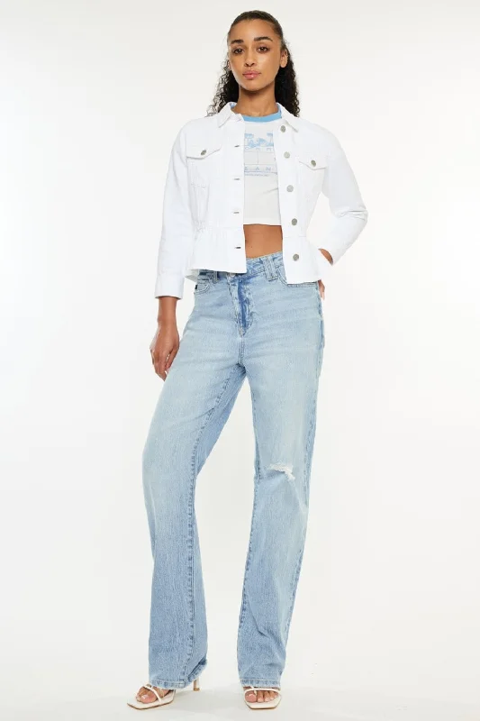 Essential women’s clothing for every season Hot Girl X Kancan Distressed High Waist Straight Jeans In Light Wash Essential women’s clothing for every season Hot Girl X Kancan Distressed High Waist Straight Jeans In Light Wash