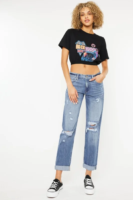 Look and feel your best in our women’s wear Hot Girl X Kancan Mid Rise Distressed Straight Jeans In Light Medium Wash Look and feel your best in our women’s wear Hot Girl X Kancan Mid Rise Distressed Straight Jeans In Light Medium Wash