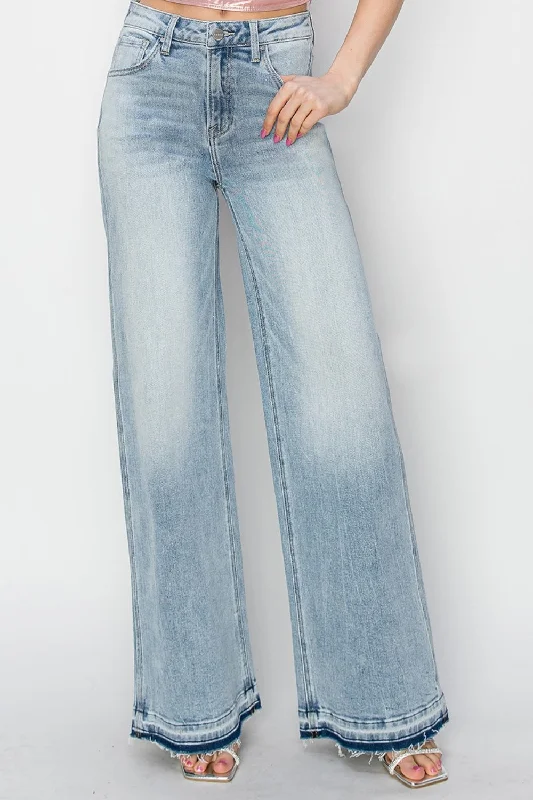 Curated collections for modern, fashionable women Hot Girl Risen Full Size High Rise Wide Leg Jeans In Light Wash Curated collections for modern, fashionable women Hot Girl Risen Full Size High Rise Wide Leg Jeans In Light Wash