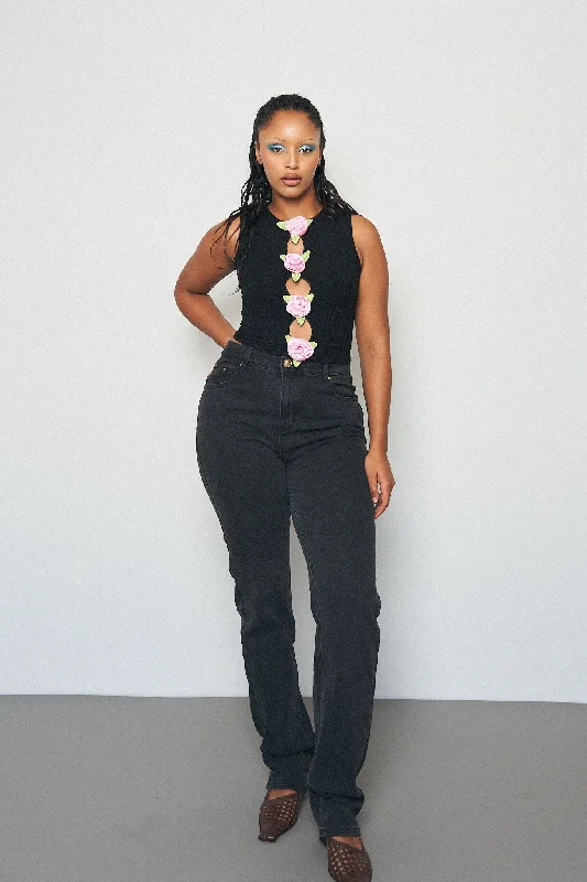 Fashionable clothing that fits every occasion   TALLER Nap Jeans for Big Butts black denim