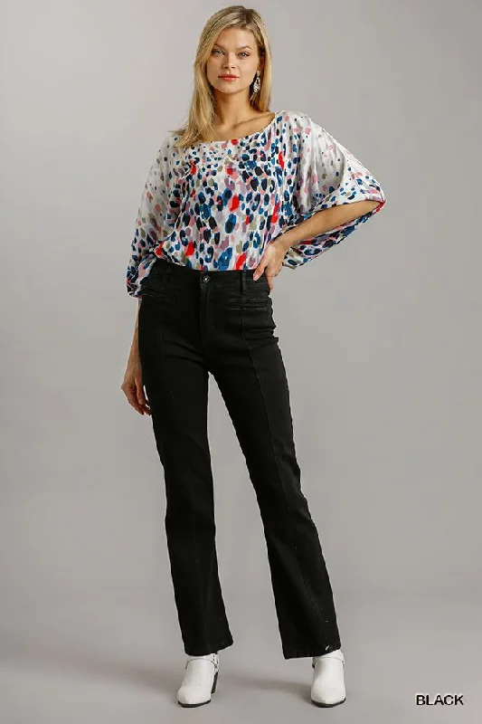 Sleek and sophisticated fashion for modern women Hot Girl Timeless Panel Straight Cut Denim Jeans In Black Sleek and sophisticated fashion for modern women Hot Girl Timeless Panel Straight Cut Denim Jeans In Black