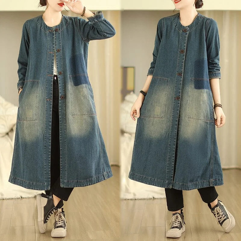 Women Spring Loose Casual Denim Dress