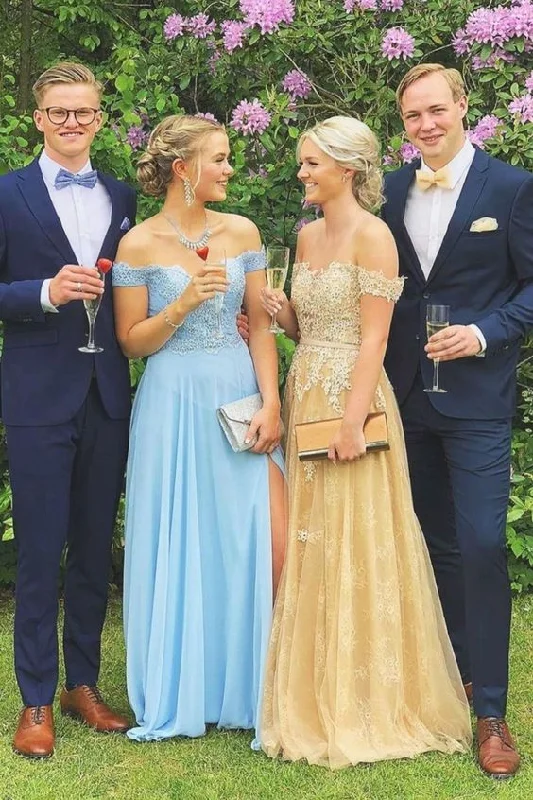Elegant evening wear for special events   Off the Shoulder Prom Dresses    cg14373