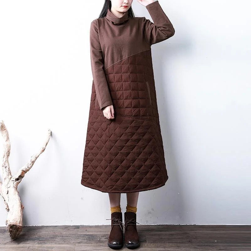 Casual chocolate women parkas casual high neck warm YZ-2018111415