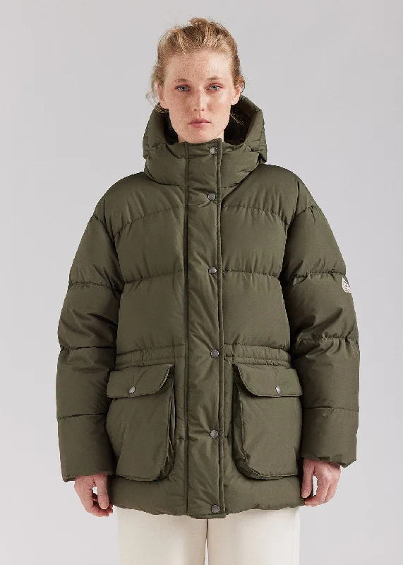 Doudoune chaude à capuche pour femme pyrenex Adeline deep khaki