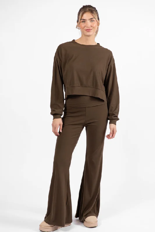 Designer-inspired women’s fashion at affordable prices   In A Dream Brown Super Soft Pullover DOORBUSTER